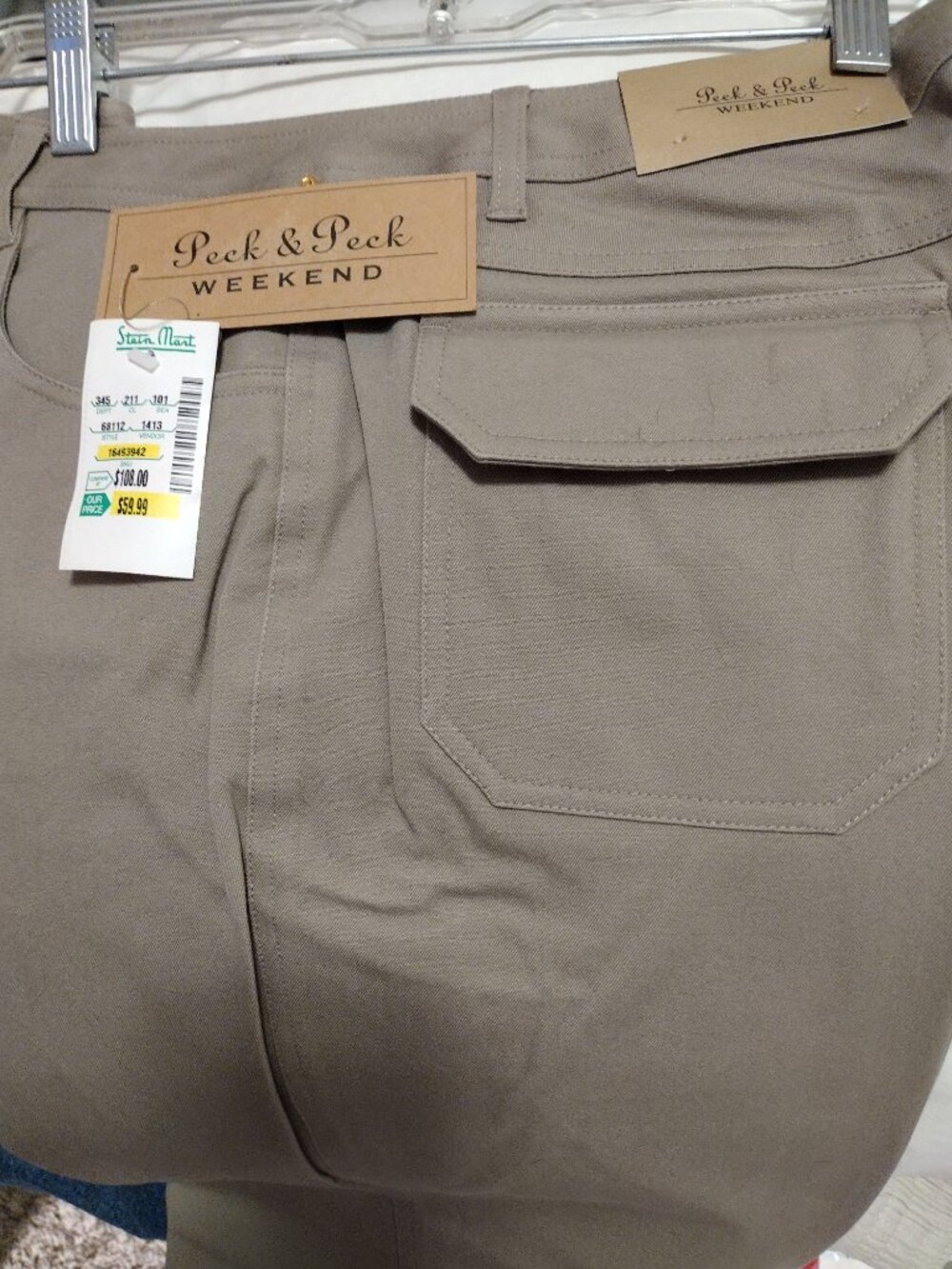 Peck & Peck Weekend Tan Cotton Blend Chino Pants Size 10